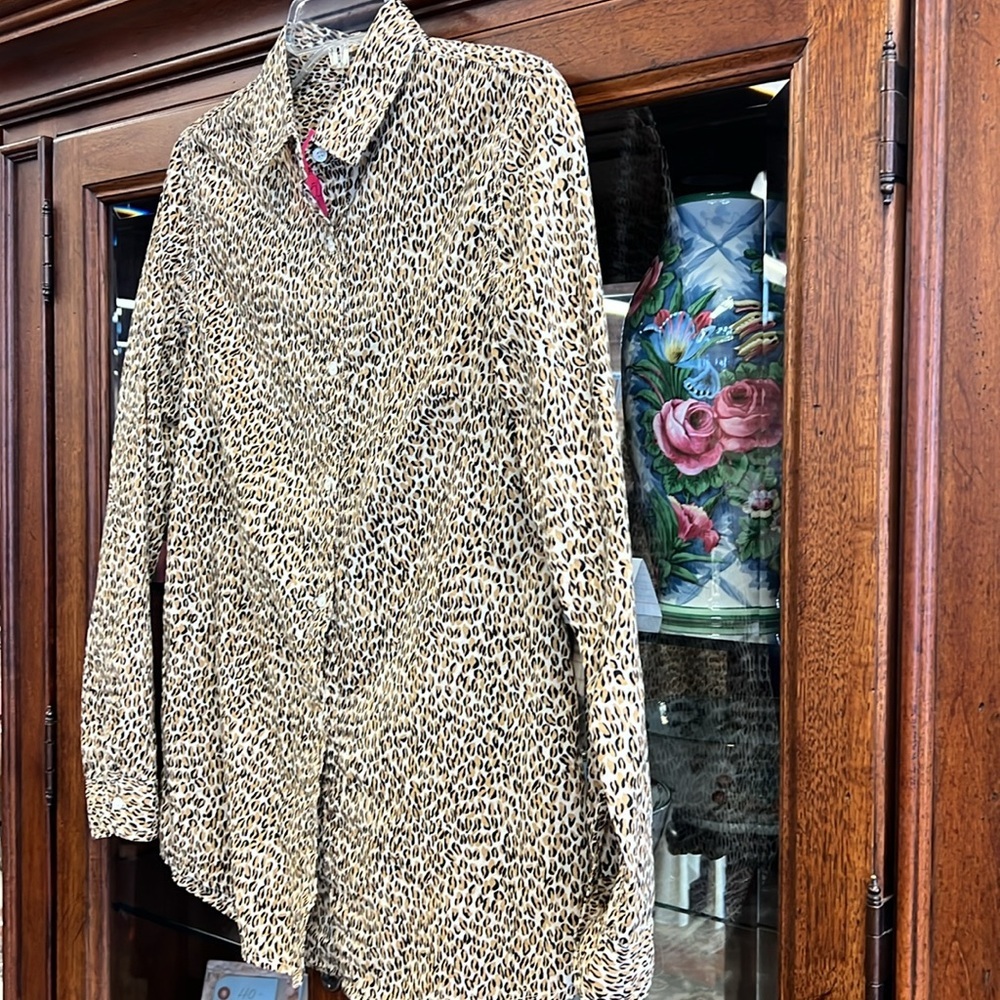 J. McLaughlin Leopard Print Button-Up Shirt (Size S)​ - Picture 4 of 7
